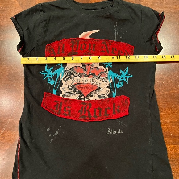 Hard Rock Cafe Embroidered Shirt Tee from Atlanta size Medium Fitted - Picture 9 of 12